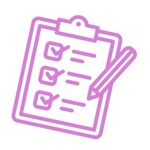 Pink clipboard icon